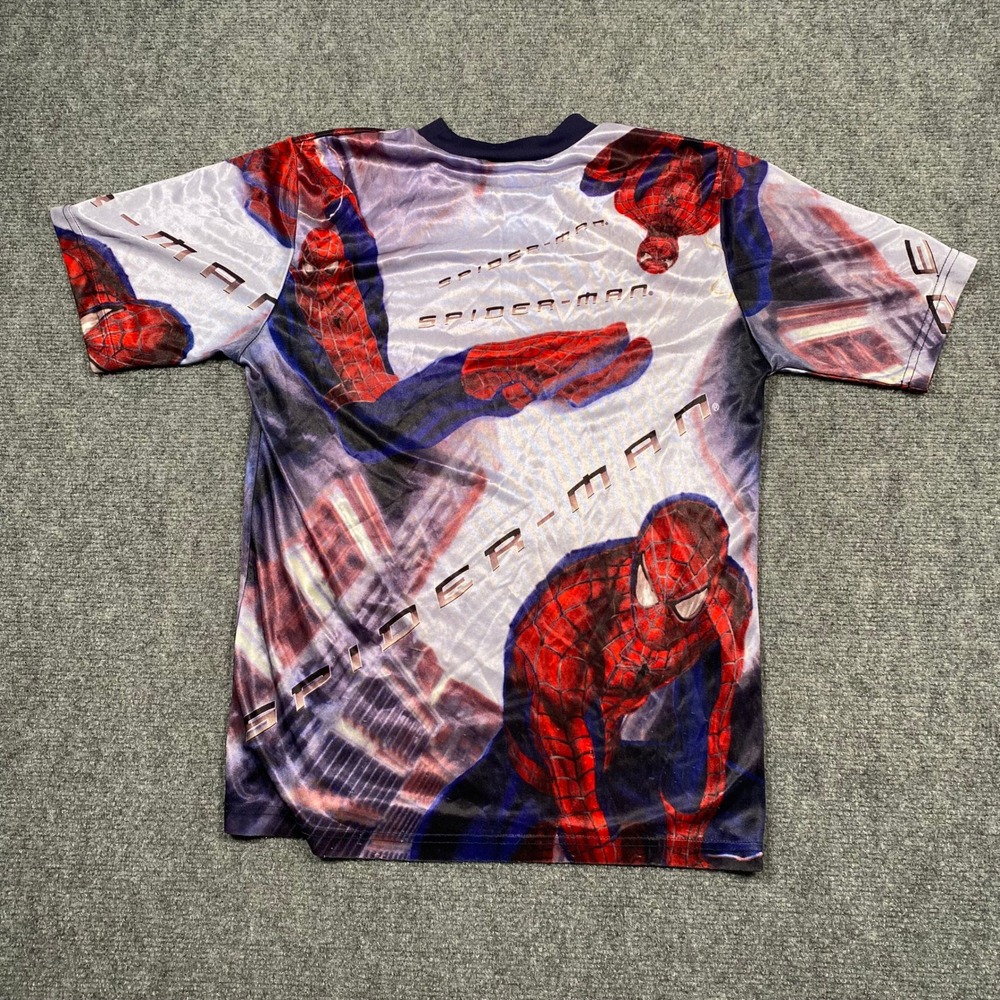 Kids Spider Man 2002 AOP Graphic T Shirt Marvel Superhero Movie Merch Size M - Picture 6 of 7